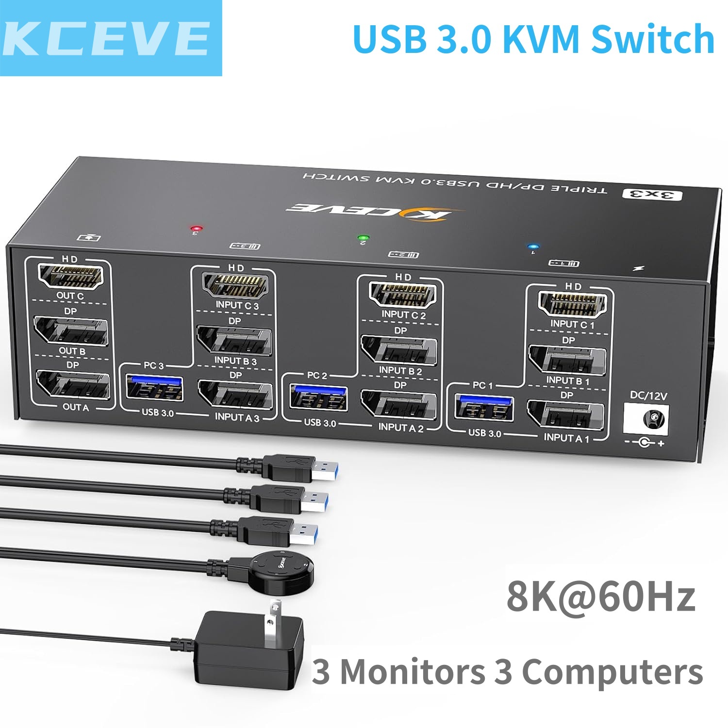 Hdmi Matrix Switch - KCEVE HDMI USB 3.0 KVM Switch