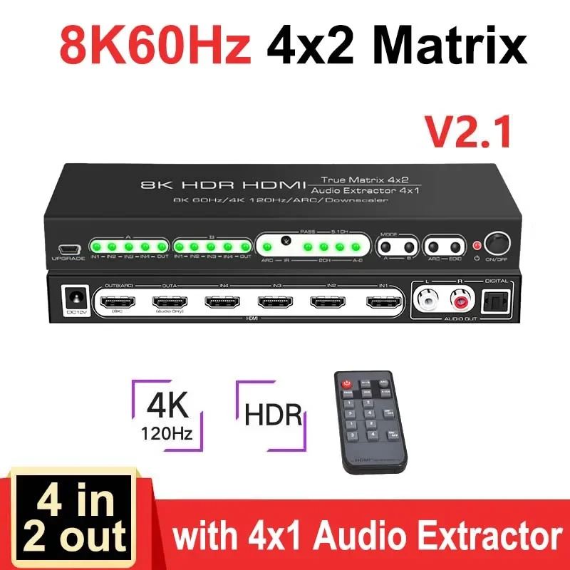 Hdmi Matrix Switch - HDR10 ARC 8K 60Hz HDMI Matrix