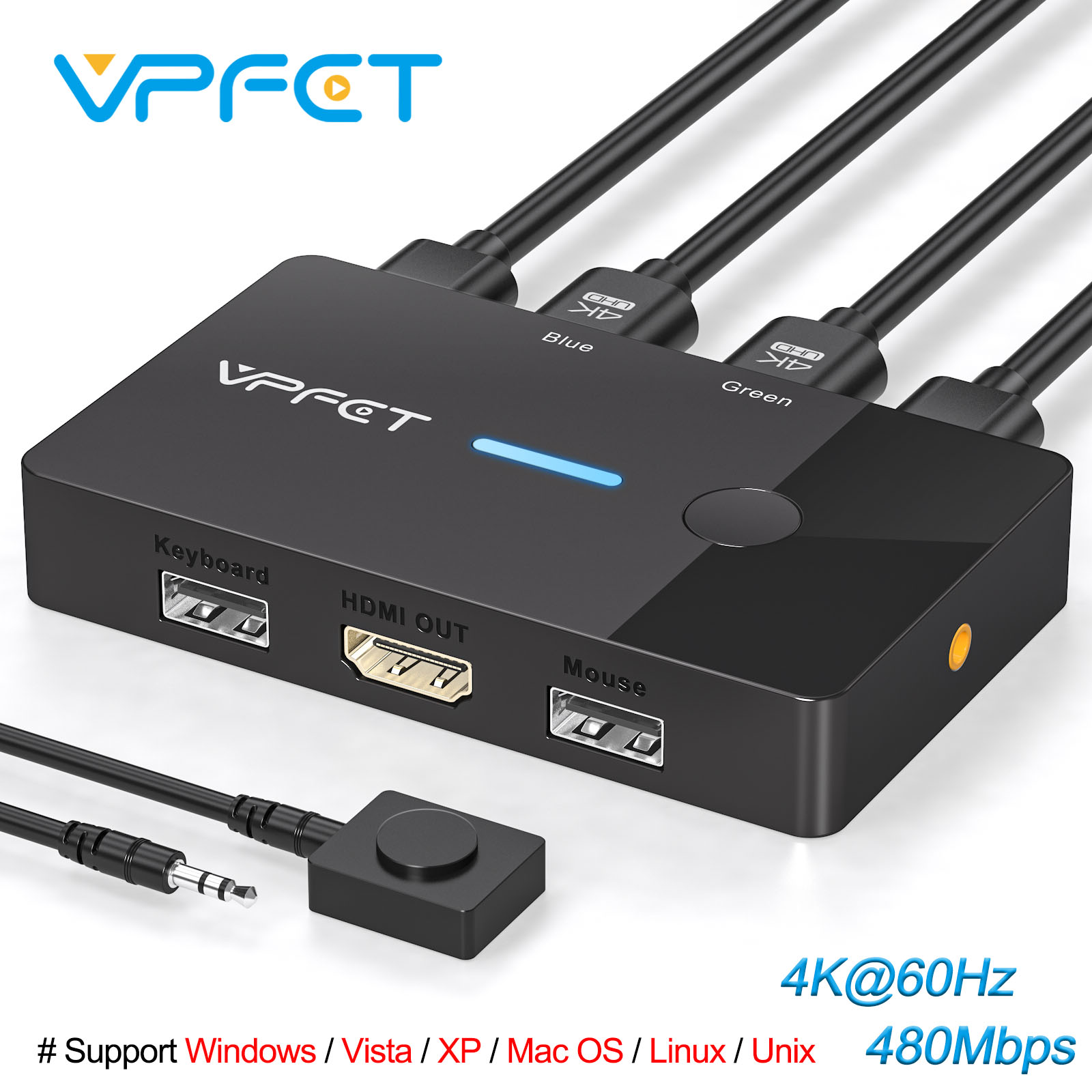 Hdmi Matrix Switch - 4K@60Hz HDMI KVM Switch 1 Monitor