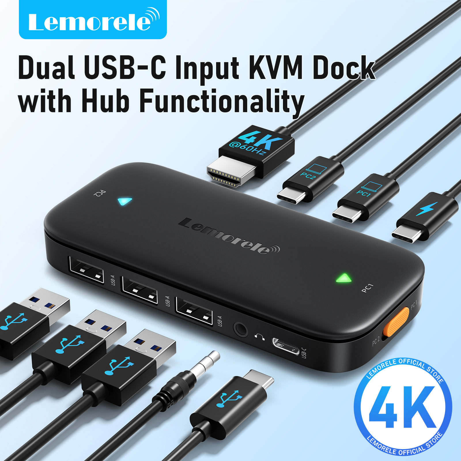 Hdmi Matrix Switch - Lemorele USB-C KVM Switch 2 in