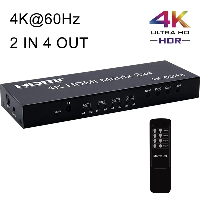 Hdmi Matrix Switch - 4K 60Hz HDMI Matrix 2x4 HDMI