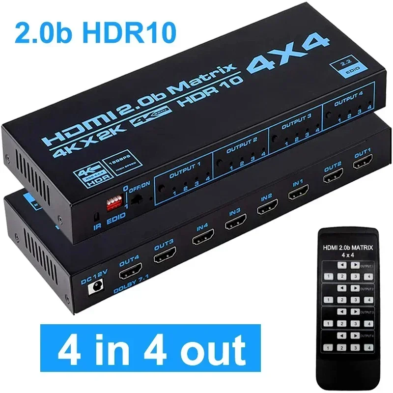 4K 60Hz HDMI Matrix 4x4 HDR10  - Hdmi Matrix Switch review and price