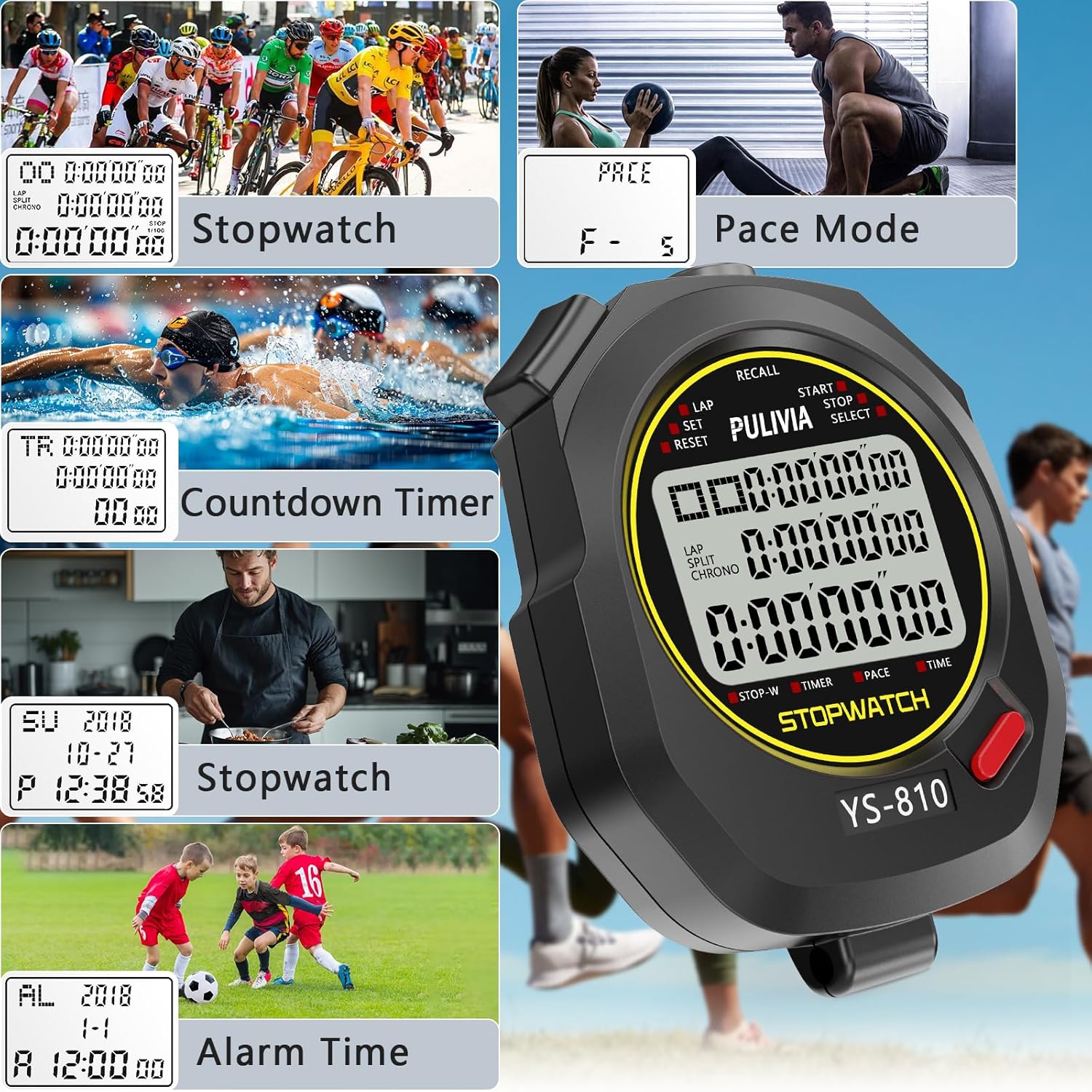 10-Lap Stopwatch for Sports, C - Digital Timer Countdown review and price