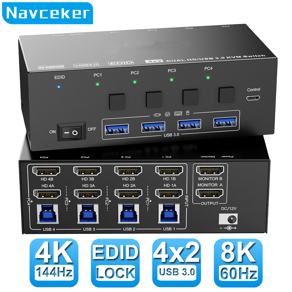 Navceker 8K KVM Switch HDMI 4  - Hdmi Matrix Switch review and price